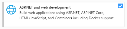 Visual Studio Installer - ASP.NET and web development workload