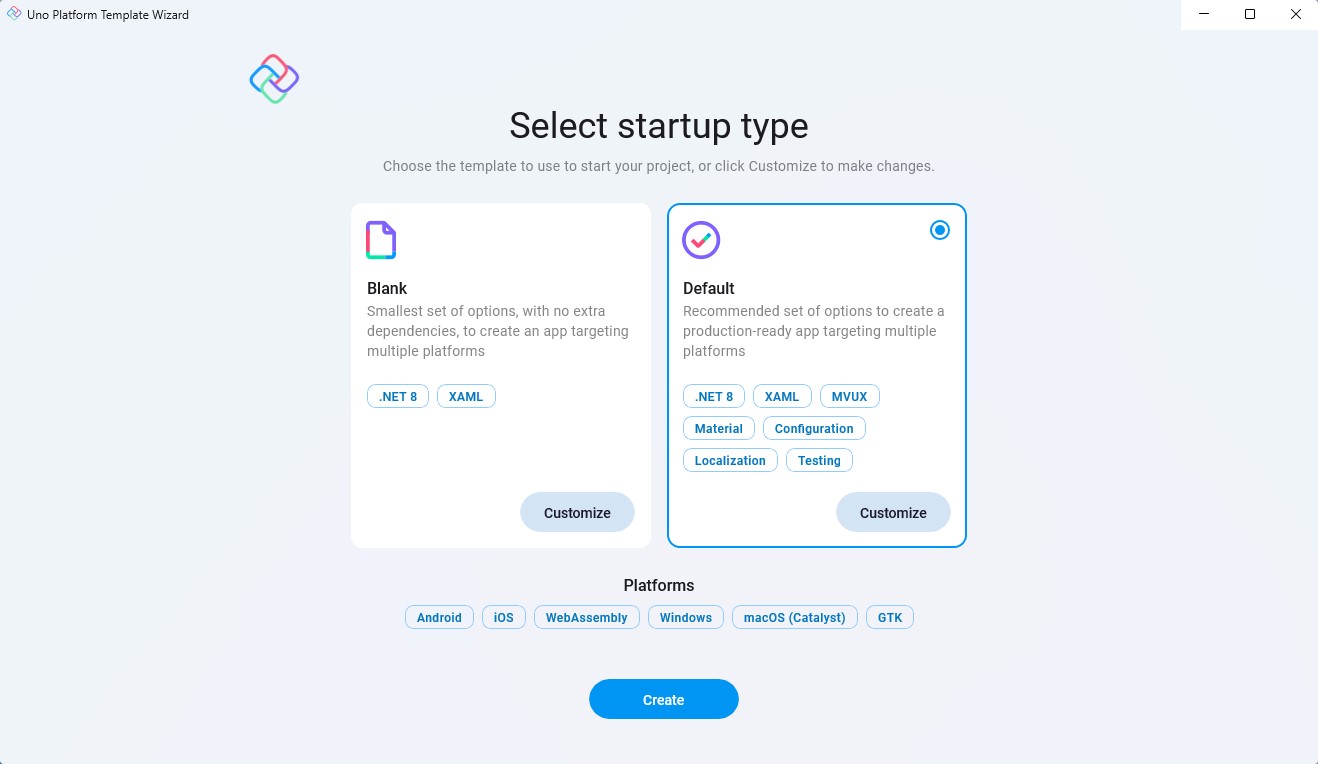 Visual Studio - Configure your new project