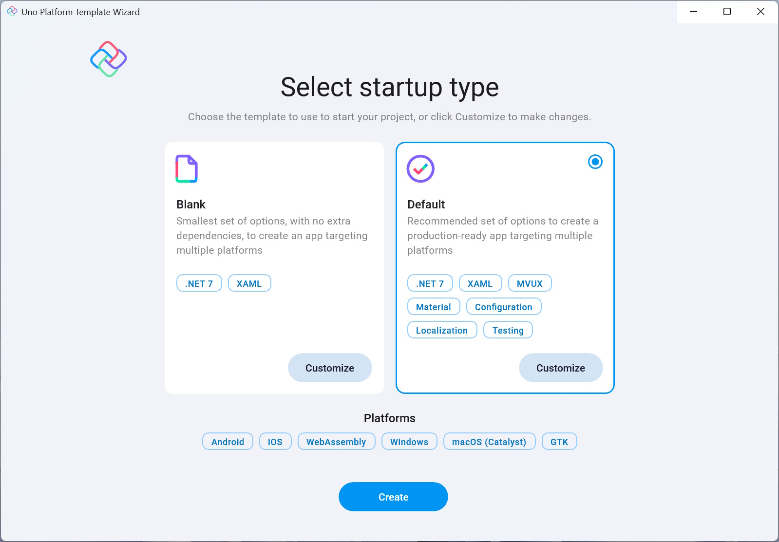 Visual Studio - Configure your new project