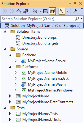 The structure of the generated solution