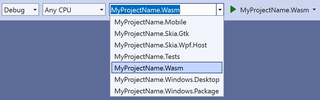 A screenshot of the generated targets