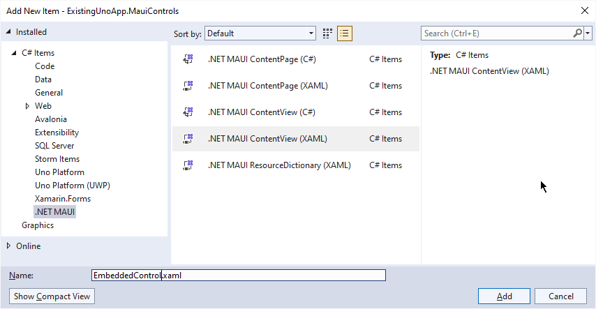 .NET MAUI ContentView