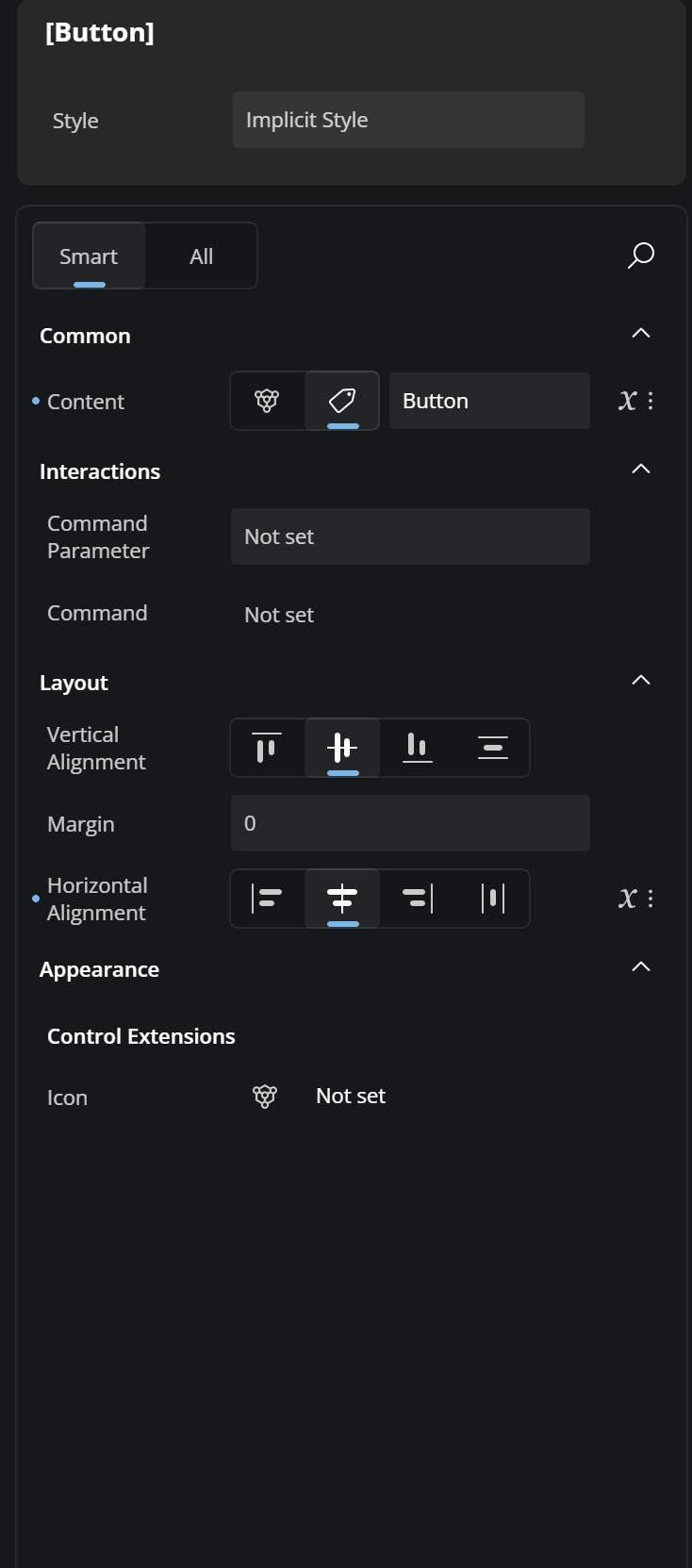 GIF showing how to Search for properties on the Properties panel