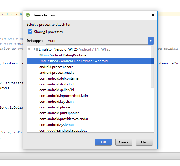 Debugging Uno.UI Java code with Android studio