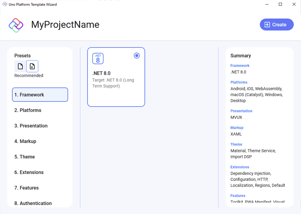 Visual Studio - Configure your new project