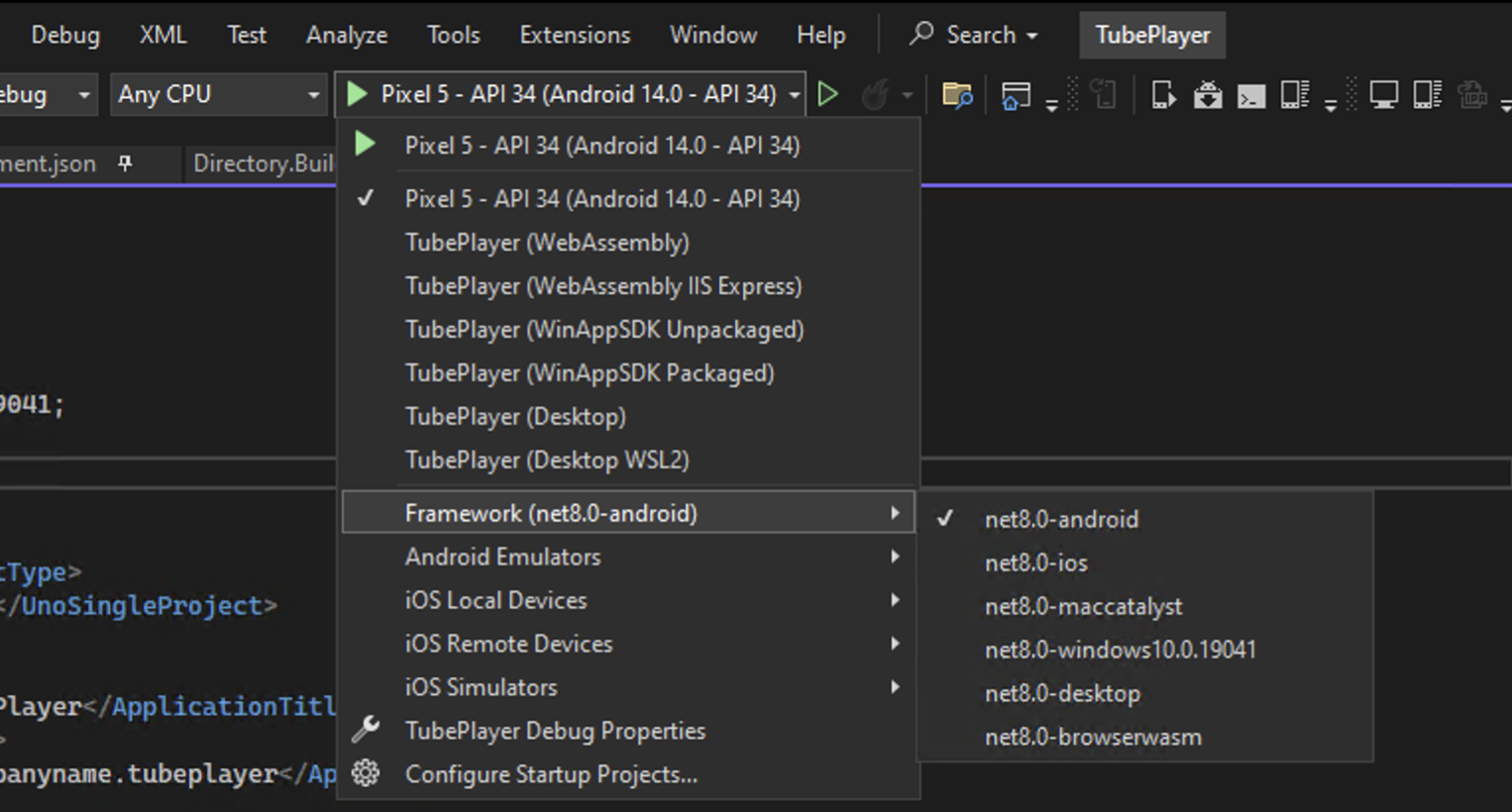 Visual Studio - Startup projects dropdown