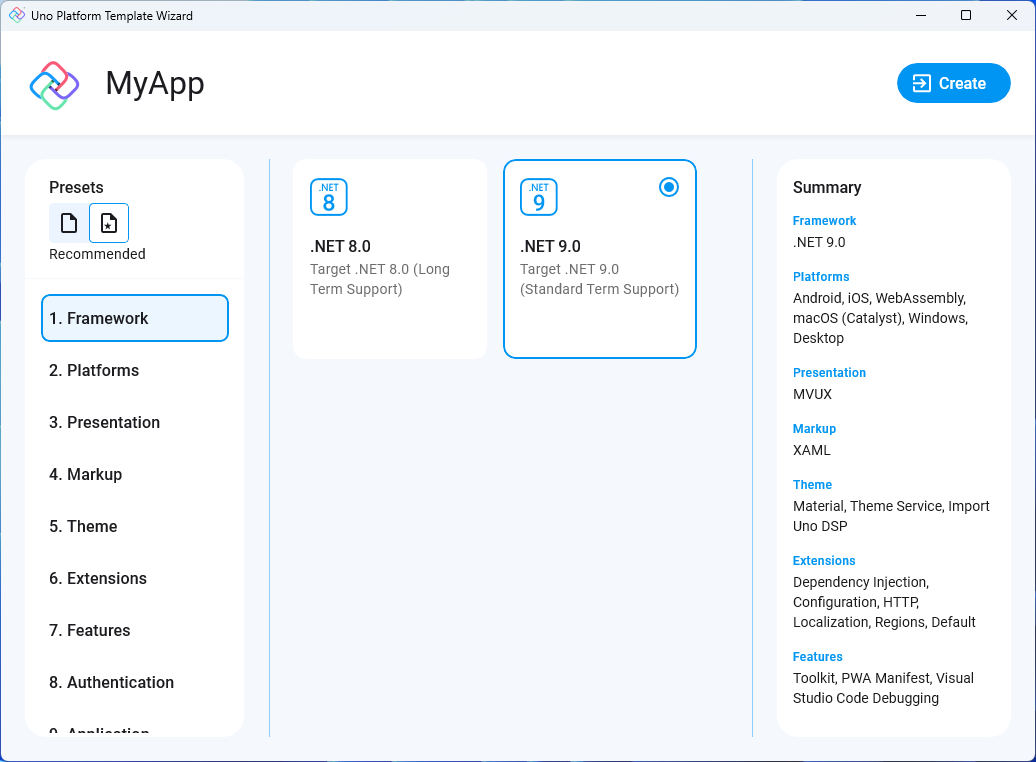 Visual Studio - Configure your new project