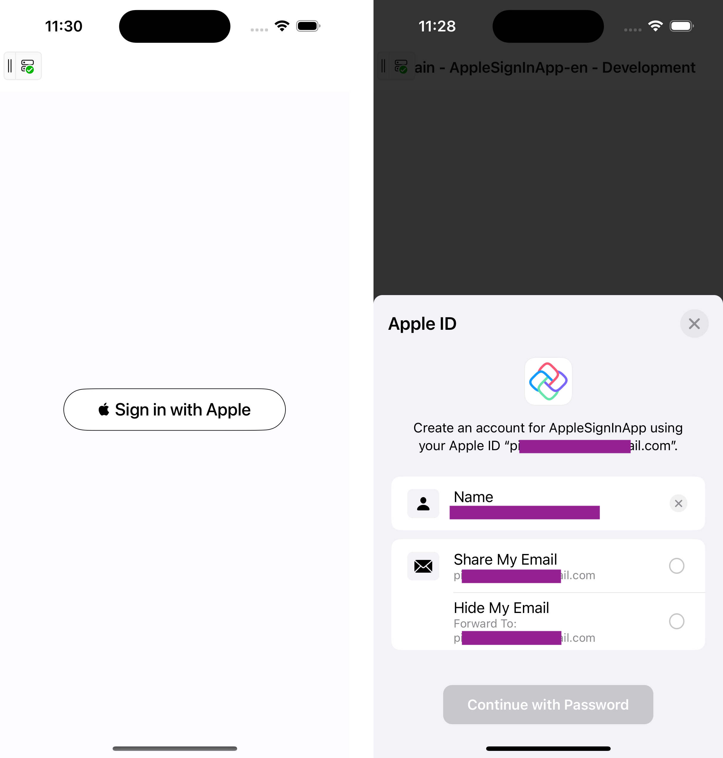 Sign in with Apple ID
