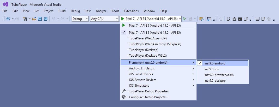 Visual Studio - Startup projects dropdown