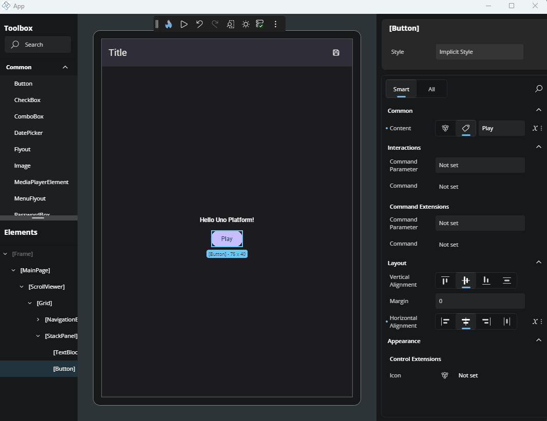 GIF showing how to edit a Complex Type on the Properties panel