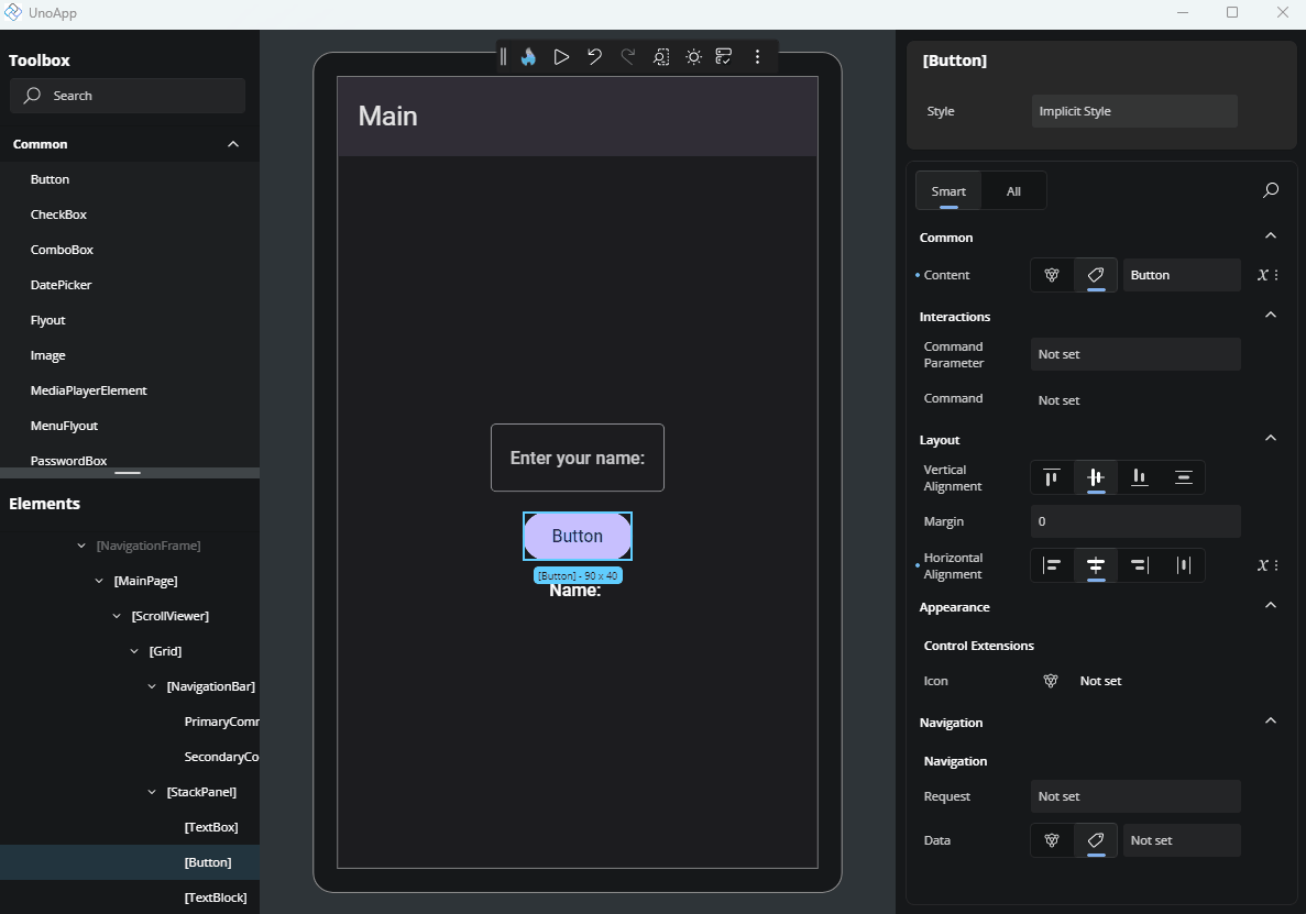 GIF showing how to set resources on the Advanced Flyout