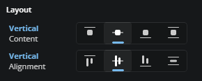 Properties Vertical Alignment Editors