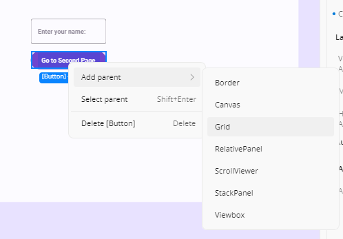 Canvas Add Parent