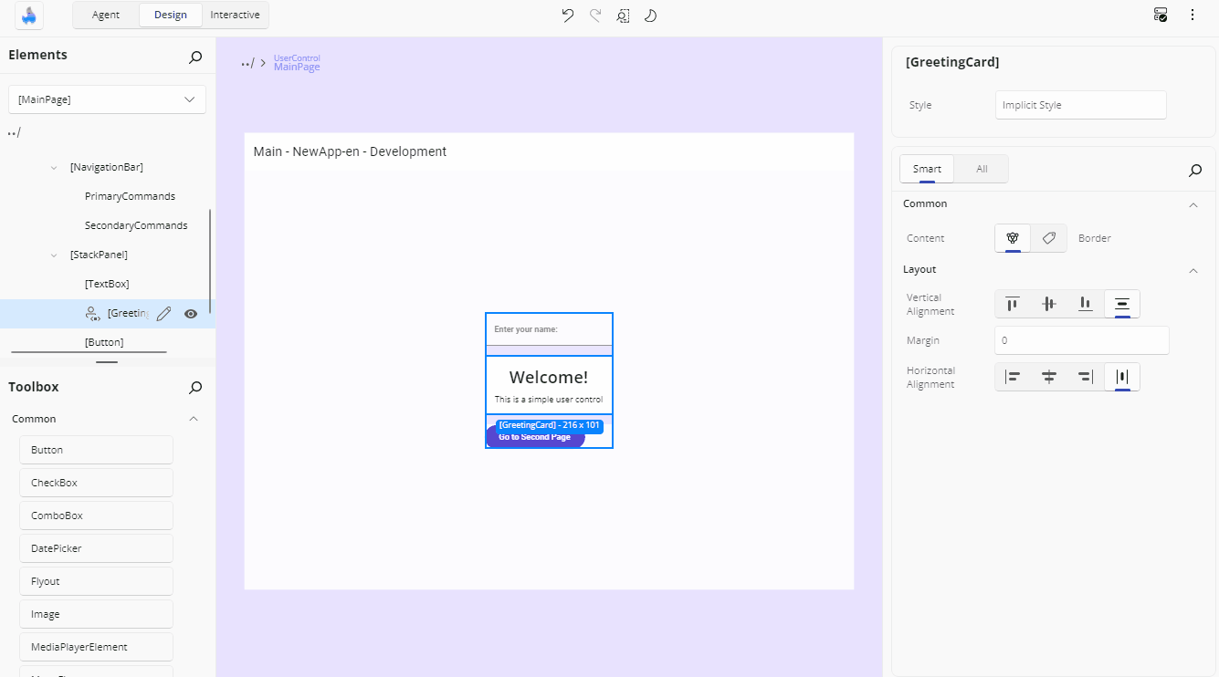 How to edit a UserControl from the canvas