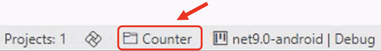 Counter.csproj selection in Visual Studio Code