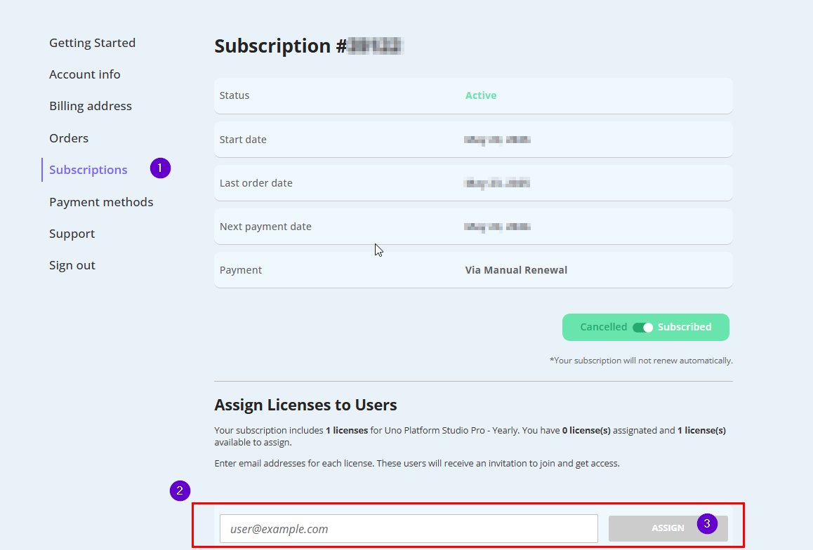 Active subscription image