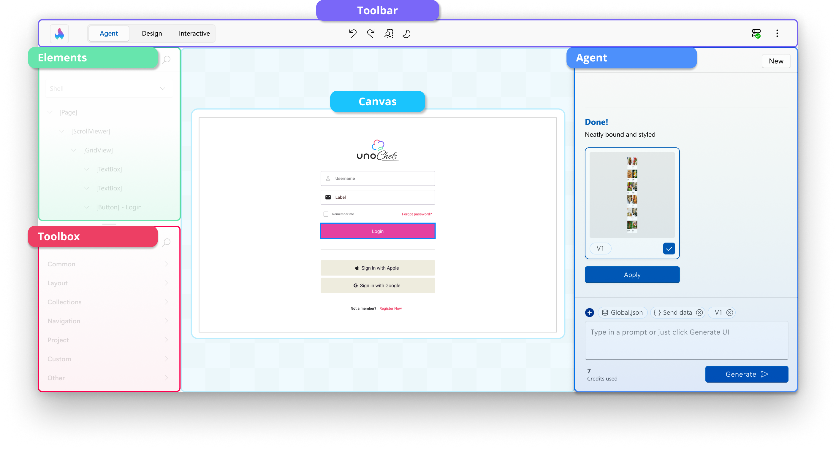 Hot Design Agent Panels Highlighted