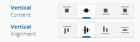 Properties Vertical Alignment Editors