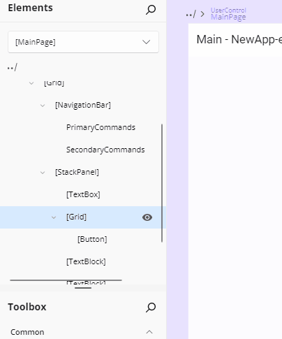 How to delete an element in the Elements panel.