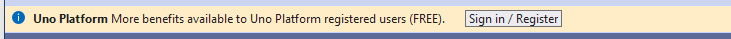Visual Studio notification