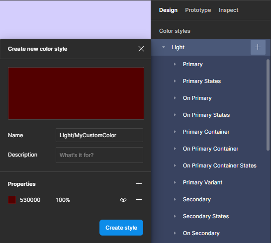 themed custom color