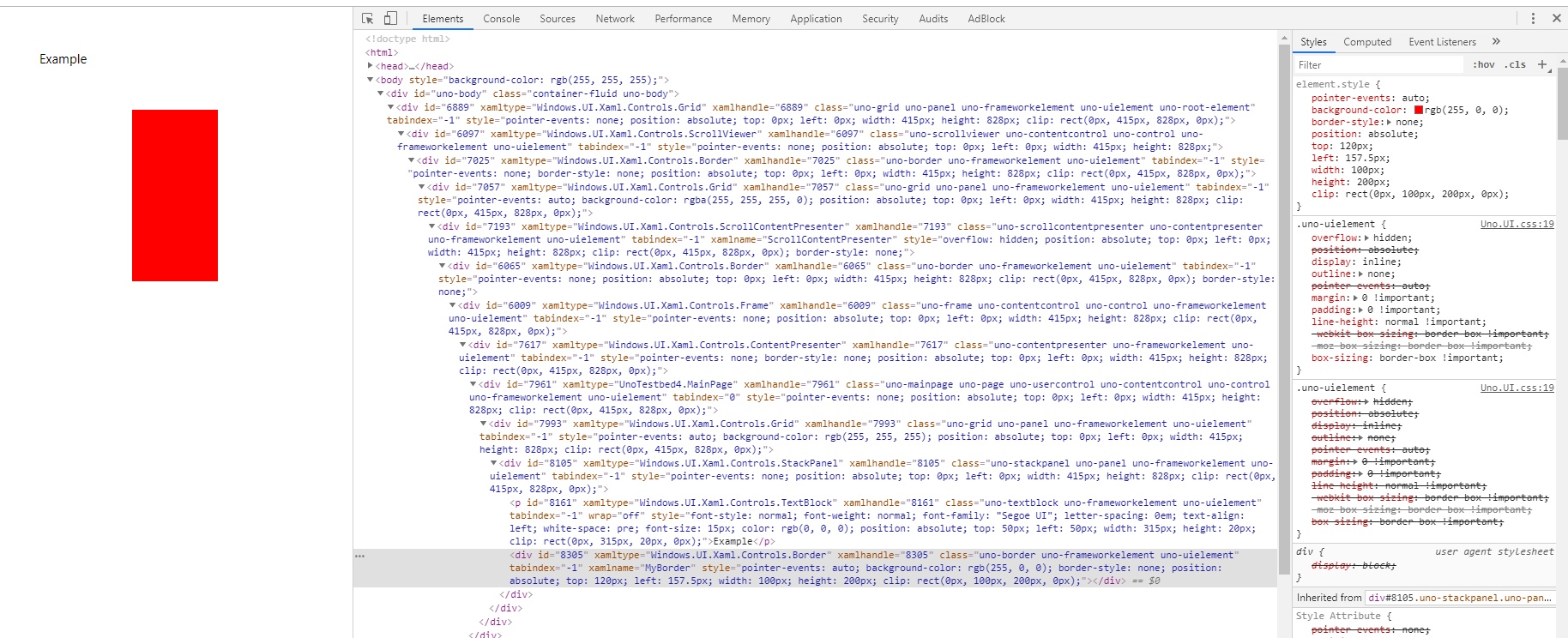 DOM tree in Chrome